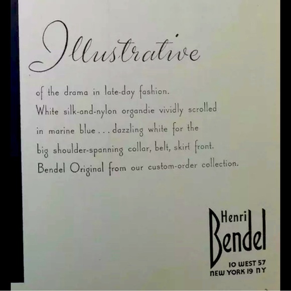 Original 1952 Henri Bendel Luxury Vintage Press Advertisement - Picture 3 of 3